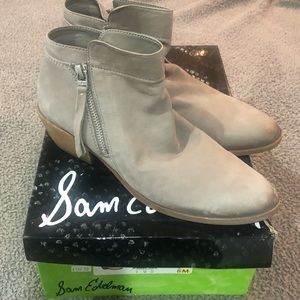 Sam Edelman booties, putty leather bootie, like new, size 8M